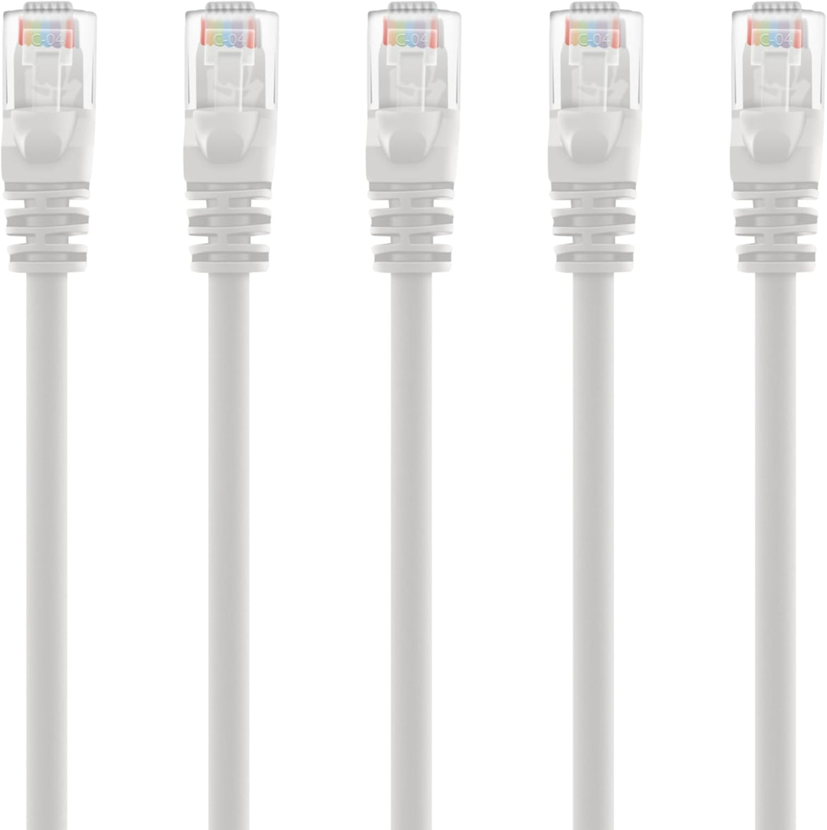 Cat 6 Snagless RJ45 Ethernet Cable 3 Feet White 100-Pack W84798