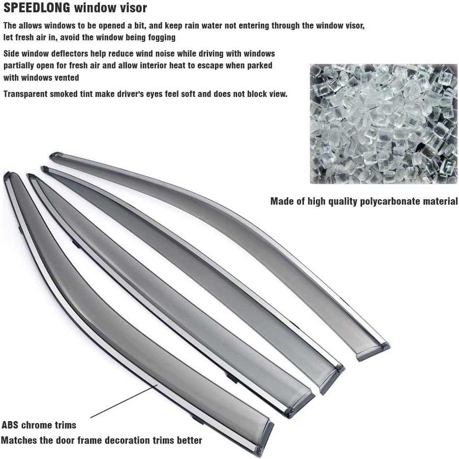 Car Window Visor Vent Shade Deflector Sun/Rain Guards I980927