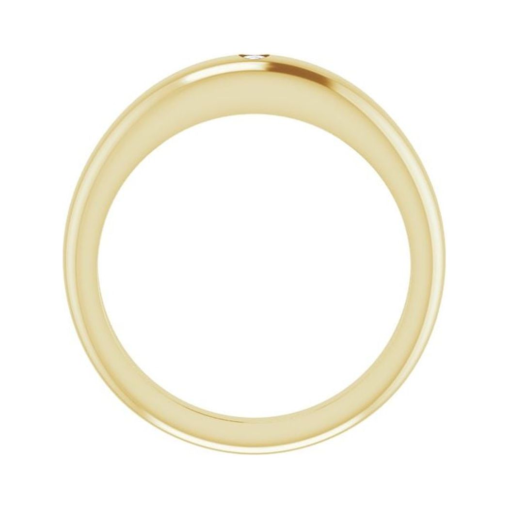 14k Yellow Gold Round 2mm Polished .03 Carat Diamond Petite Dome Ring Size 7 K752080