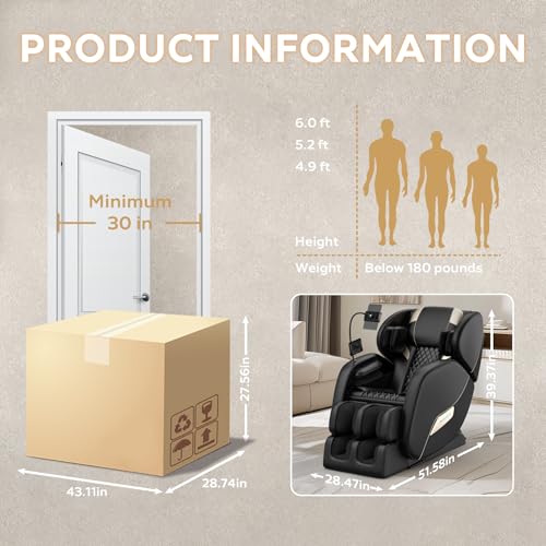 Black Zero Gravity Full Body Massage Chair with Heating Z999