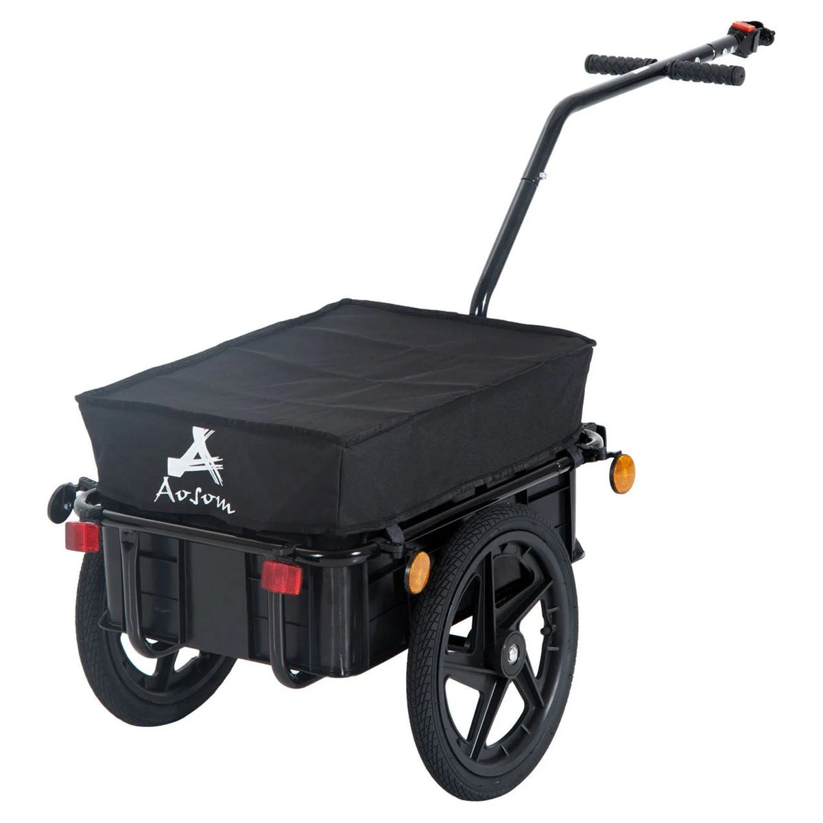 Double Wheel Enclosed Bicycle Cargo Trailer Black X598719