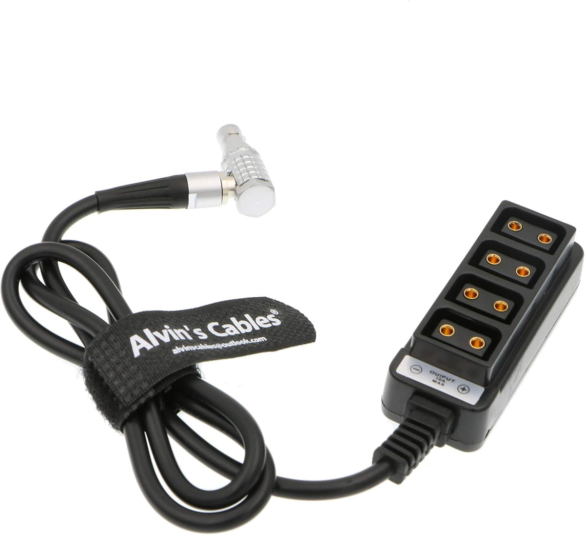 2 Pin Right Angle to 4 D Tap Splitter Cable Q522596