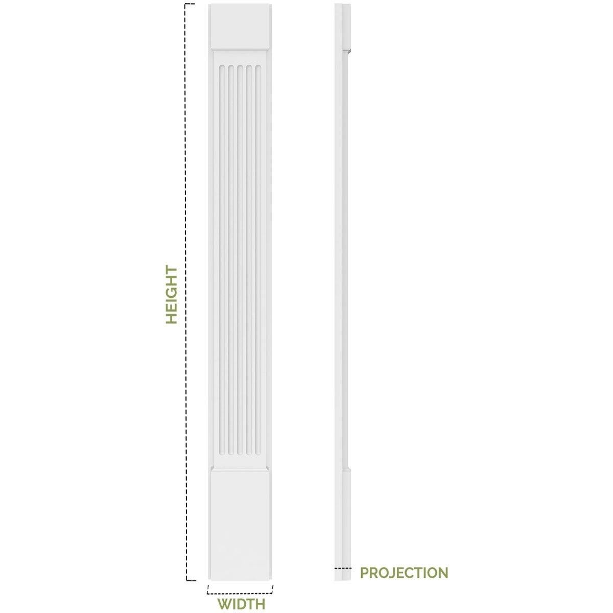 6x22W x 120x22H Raised Panel PVC Pilaster with Capital & Base O969755