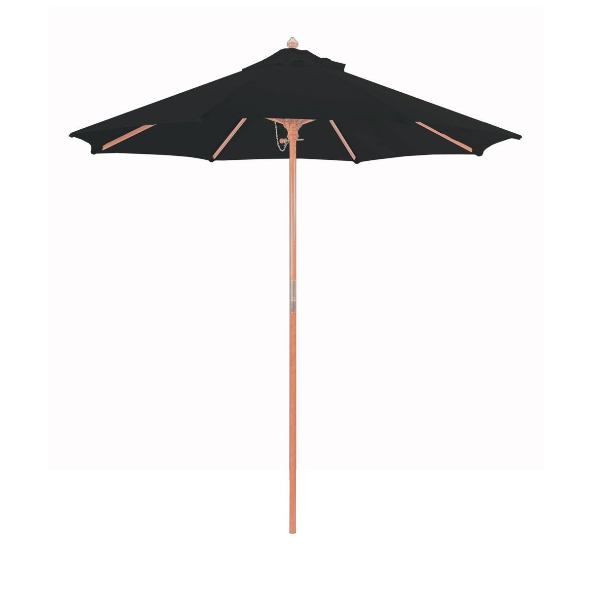 7.5 ft. Light Wood Cafe Black Sunbrella Umbrella X895