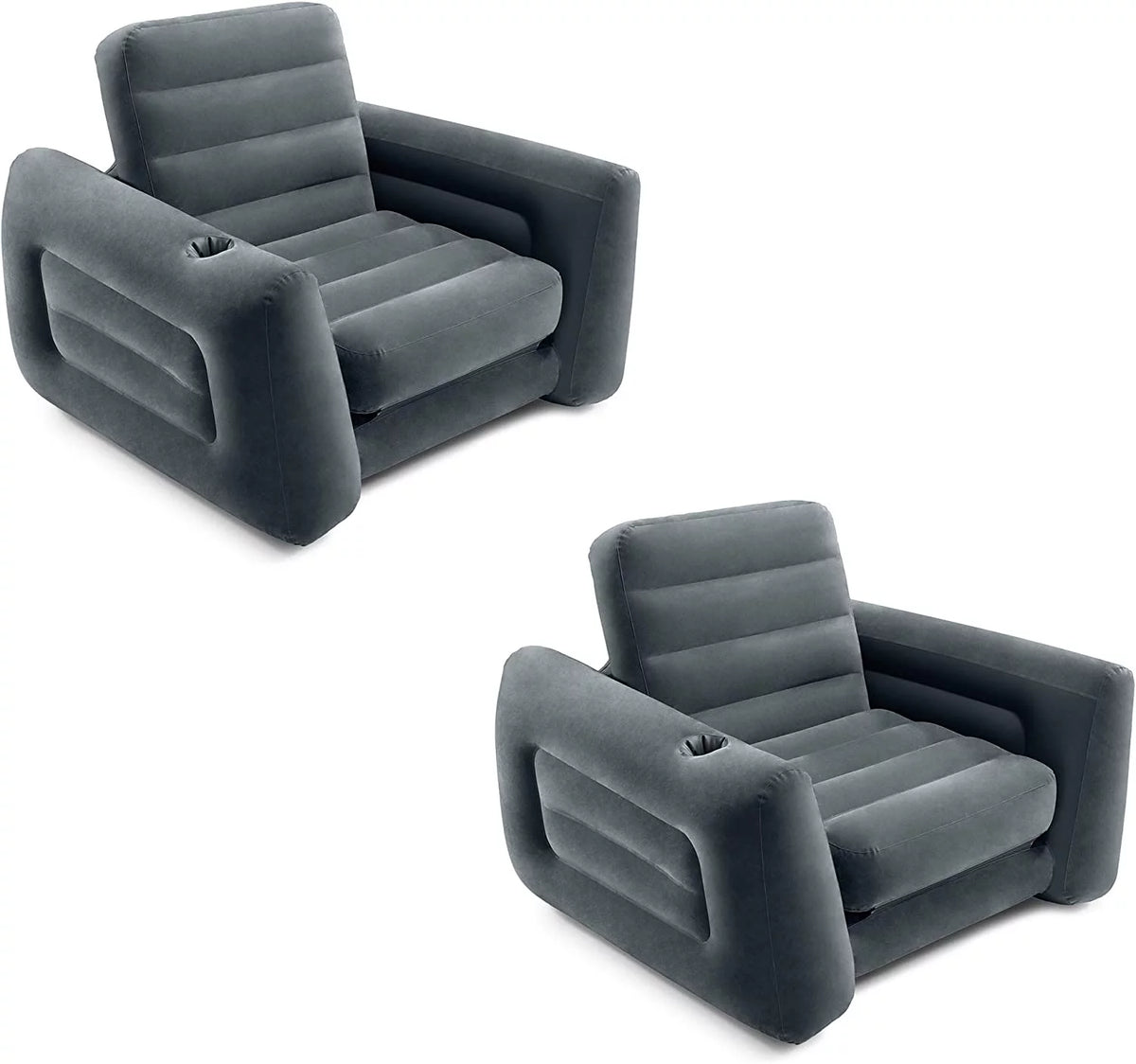 Inflatable Pull-Out Sofa Chair Sleeper Air Bed Mattress Twin Sized 2 Pack Z693584