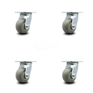 Thermoplastic Rubber Swivel Caster Set of 4 W875