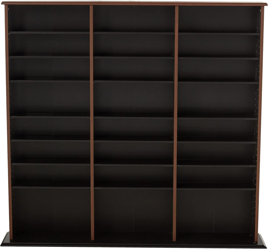 Triple Width Wall Storage Cabinet, Cherry and Black L3440