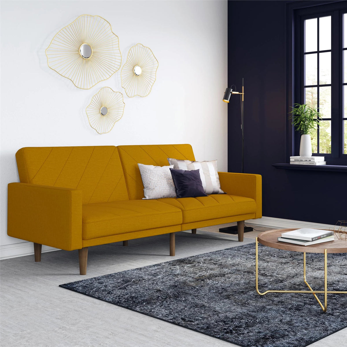 Mustard Yellow Linen Futon P124