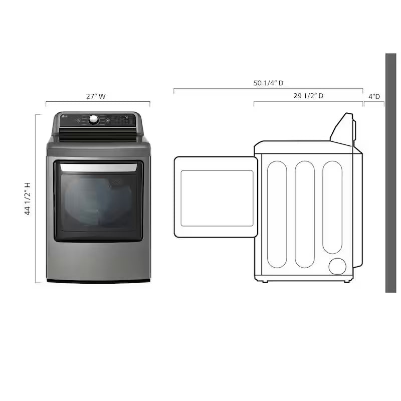 7.3 cu. ft. Vented SMART Gas Dryer in Graphite Steel H64184