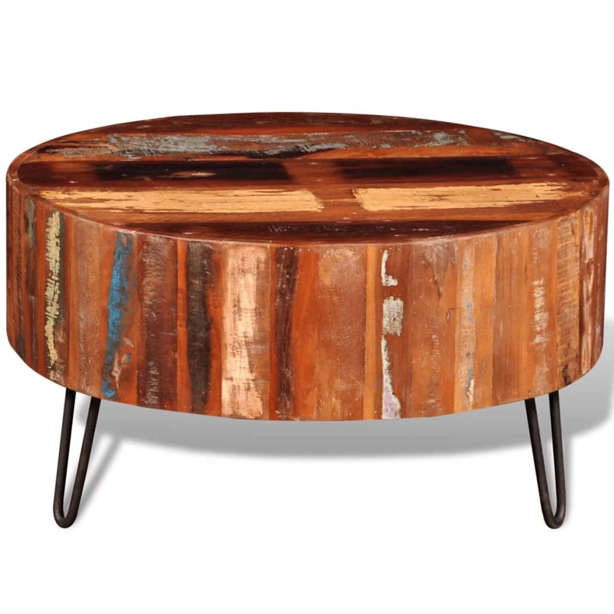 Solid Reclaimed Wood Round Coffee Table U90451
