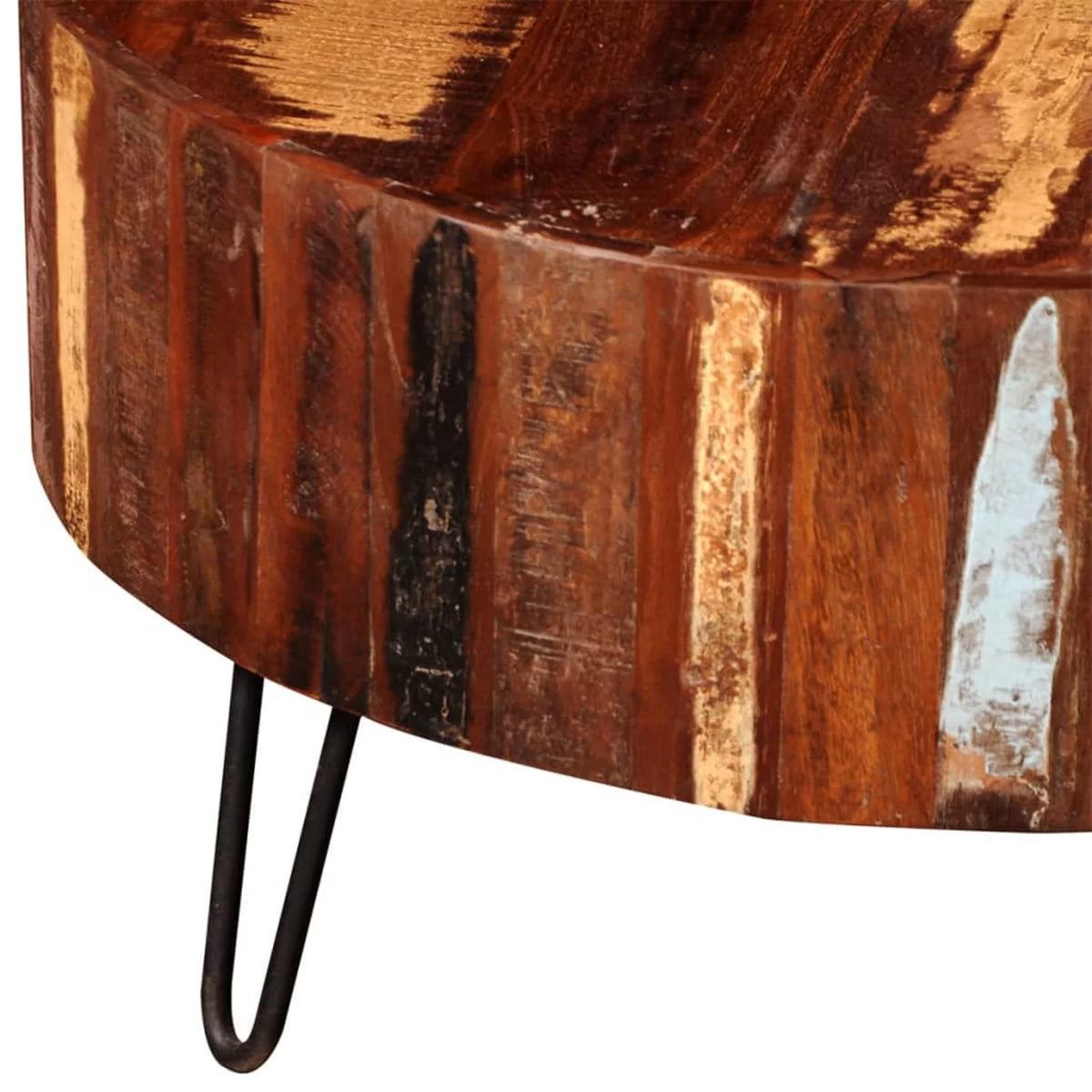 Solid Reclaimed Wood Round Coffee Table U90451
