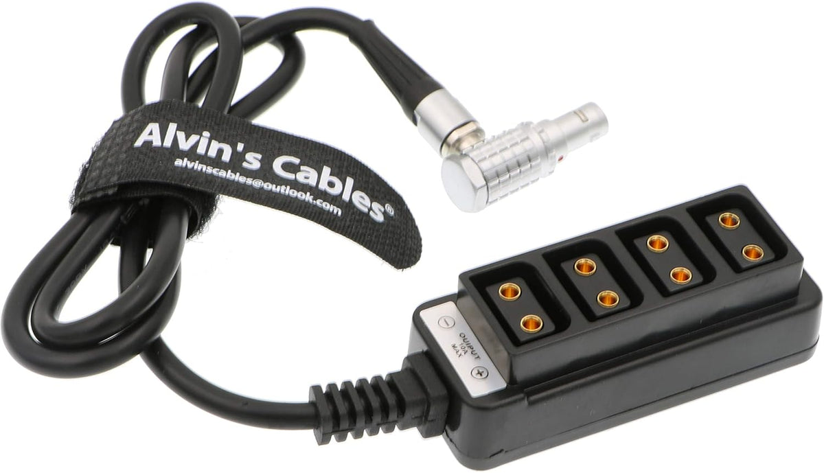 2 Pin Right Angle to 4 D Tap Splitter Cable Q522596