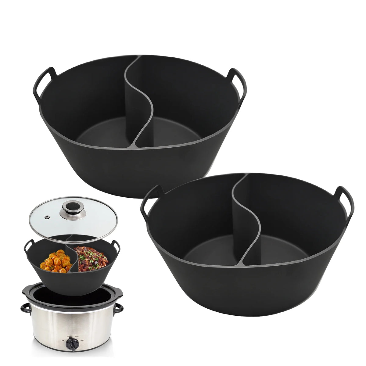 Slow Cooker Liners, Silicone, Reusable, Leakproof, Dishwasher Safe, 2pcs S1349