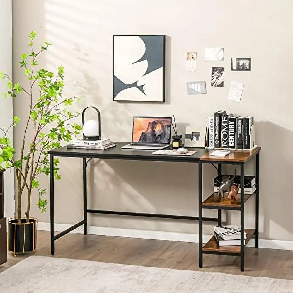 55” Computer Desk with 2-Tier Shelves P24723