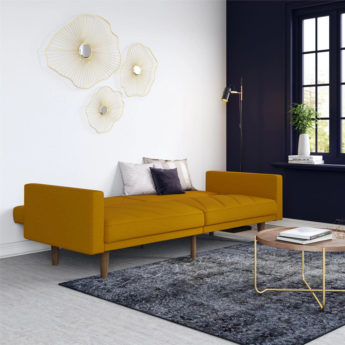 Mustard Yellow Linen Futon P124