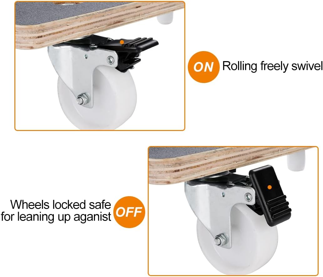 Collapsible Wood Platform Dolly with Handle, 441-lb Load Capacity O4771