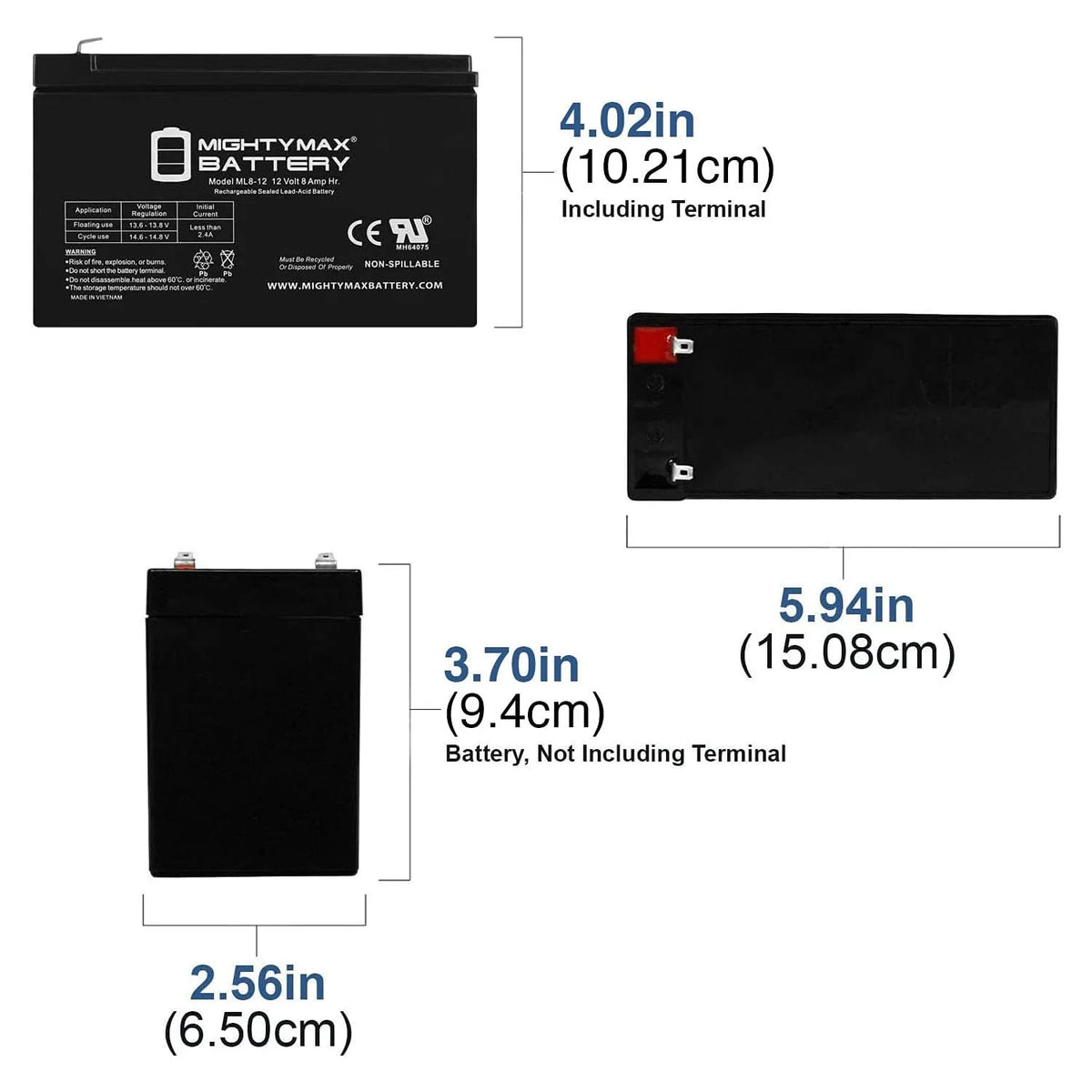 12V 8Ah SLA Battery 2 Pack T18662